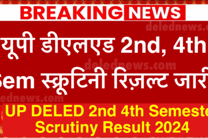 UP DELED 2nd 4th Semester Scrutiny Result 2024